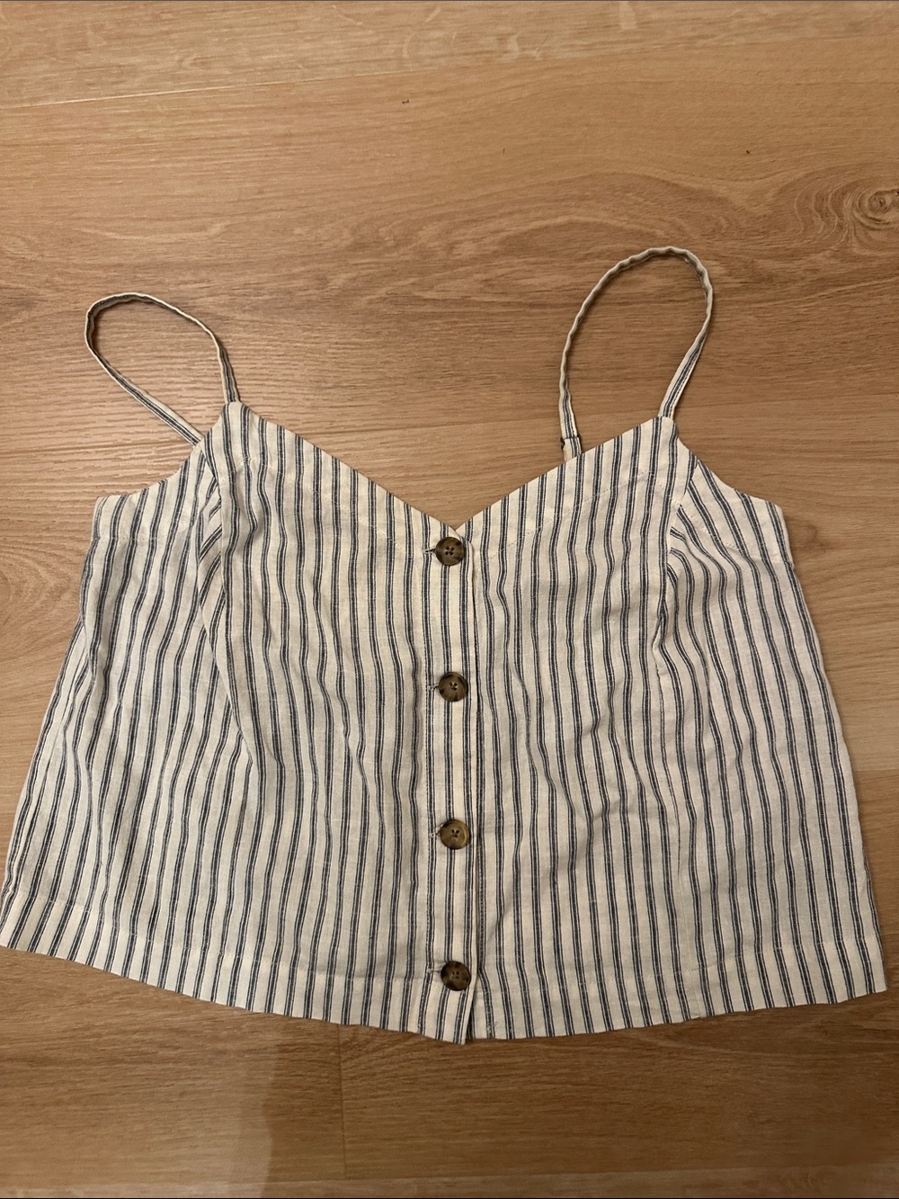 Marine Layer Blue and White Striped Button Cami